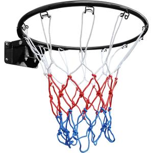 MIUDGIG 18" Basketball Rim Replacement, Universal 18" Professional Double Spring Solid Steel Basketball Hoop Rim with Net Fits In-Ground & Wall-Mounted Basketball Hoops, Indoor/Outdoor