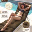 Waterproof Outdoor Chaise Lounge Chair Cushion 74.4 x 22 x 4.7 Inches Memory Foam Lounge Chair Cushions for Outdoor Furniture with Ties, Thickened Pool Chaise Lounge Chair Cushions, Brown
