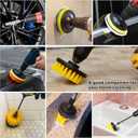48 Pcs Drill Brush Attachments Set, Scrub Pads & Sponge & Wire Brush for Drill, Power Scrubber Brush with Extend Long Attachment, Drill Scrubber Brush Kit for Bathroom, Floor, Car, Grout