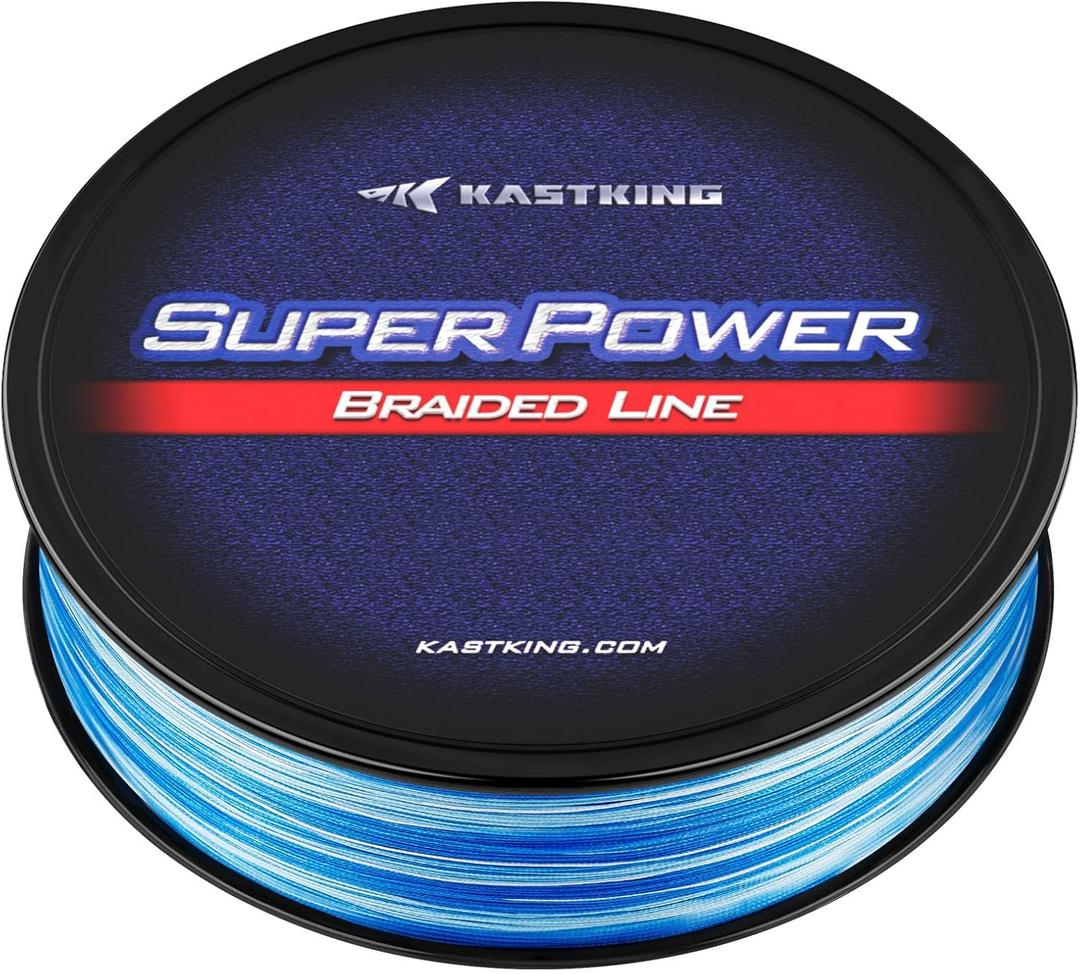 KastKing SuperPower Braided Fishing Line - Abrasion Resistant Braided Lines  Incredible Superline  Zero Stretch  Smaller Diameter  A Must-Have! (15LB(300 Yds), X4-New-Blue Camo)