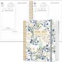 2026-2027 Daily & Monthly Planner Calendar - Daily Planner Calendar One Page Per Day from July 2026 to June 2027, Flexible Cover, 7" x 10", Storage Pocket, Crushed Flower