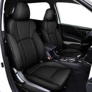 Custom Fit Seat Covers for Subaru Forester 2019 2020 2021 2022 2023 2024 Full Set Faux Leather Car Seat Covers Black