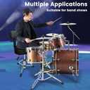 Drum Throne with Backrest,Height Adjustable Airlift Drum Stool,Heavy Duty Drum Seat with Strong Adjustable Double Braced Legs, Comfortable Thicken Drum Stool for Adult Drummers Beginner, 18 inches x 18 inches x 23 inches