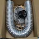 Pellet Stove Fresh Air Intake Kit, 2 "x 60" Pellet Stove Pipe, External Breathable Rain Cover and Screw Hose Clamps