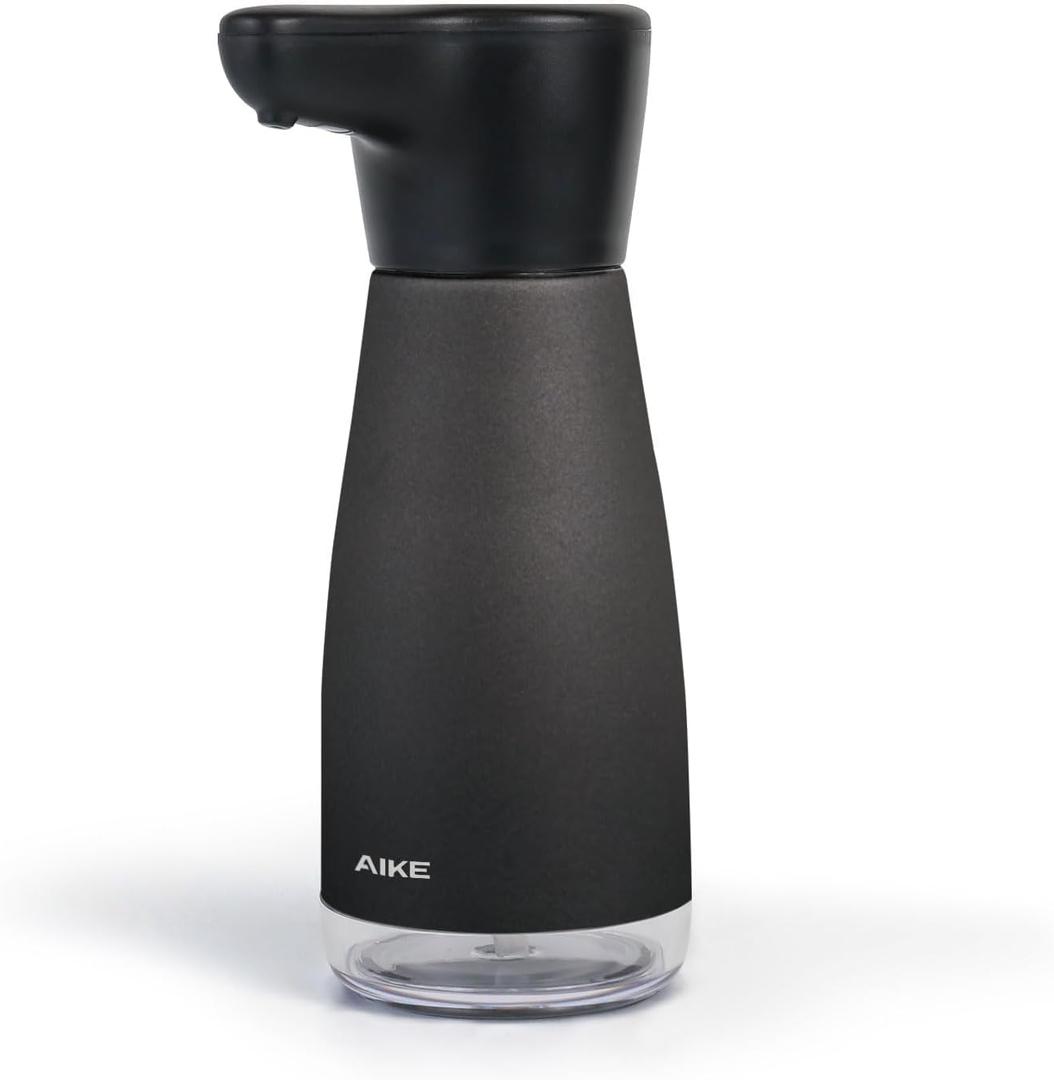 AIKE Magnetic Charging Waterproof Automatic Soap Dispenser for Liquid Soap Anti-Fingerprint Black Coating 14fl.oz., Model AK1337