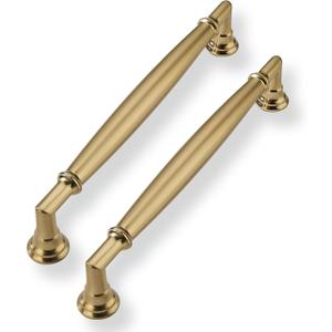 2 Pack 6 Inch Hole Center Champagne Bronze Cabinet Pulls Heavy Duty Solid Antique Cabinet Pulls Kitchen Vintage Cabinet Hardware for Cupboard Drawer Handles Dresser Pulls
