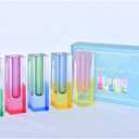 5 Pcs Acrylic Vase Set, Bud Vase for Centerpieces, Maximalist Decor Cute Flowers Vases for Modern Home, Office, Bedroom, Living Room, Dining Table (Pink, Purple, Green, Blue, Yellow)