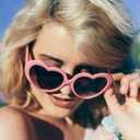 ZeroUV Oversized Heart Shaped Sunglasses UV400 Cute Trendy Love Fashion Eyewear for Women 52mm (White)
