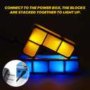 2 x LOSCHEN Night Light,DIY Stackable LED 7 Colors Interlocking Induction Novelty Desk Lamp,3D Puzzle Magic Light Bright Toy for Kids Teens,Gamer Decor Ideal Gift