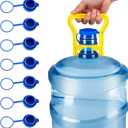 8 Pack 5 Gallon Water Jug Cap, Reusable Silicone Water Jug Caps with Handle for 55mm Openings, Leak-Proof Tapas para Garrafones de 5 Galones for Home/Office