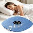Bone Conduction Under Pillow Sleep Speaker,Ultra-Thin Wireless Bluetooth Mini Pillow Speaker with LED Display,TF Card,Auto-Off,Volume Control,Perfect for Side & Light Sleepers Bedside Listening-Blue
