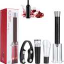 Wino on the Go Air Pump Wine Opener Set - Aluminum Head Cork Remover with Wine Aerator Pourer Spout, Portable Wine Opening Kit with Vacuum Stopper, Durable Black Wine Accessories for Wine Lovers
