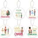 3 x Nutcracker Christmas Decorations, 6 Pcs Christmas Tree Ornaments, Funny Holiday Wood Ornaments Home Wall Decor, Nutcracker Merch Xmas Party Decor Supplies, White Elephant Gifts Stocking Stuffers