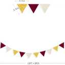 Maroon Gold Party Decorations Burgundy Beige Gold Glitter Felt Hanging Triangle Mini Bunting Pennant Banner Flag for Birthday Graduation Wedding Baby Shower Anniversary Party Nursery Classroom Decor