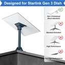 Starlink Gen 3 Mount Adapter Aluminum Alloy, 15.7" Heavy Duty Steel Pivot Pole Pipe with Adjustable Base Mount Kit Compatible with Starlink V3 Standard Dish for Roof