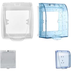 Outdoor Indoor Waterproof Outlet Covers, 2 Pcs Clear Outlet Protector Box Household Electrical Box Cover Plastic Wall Dust Covers Bathroom Outlet Receptacle Protectors