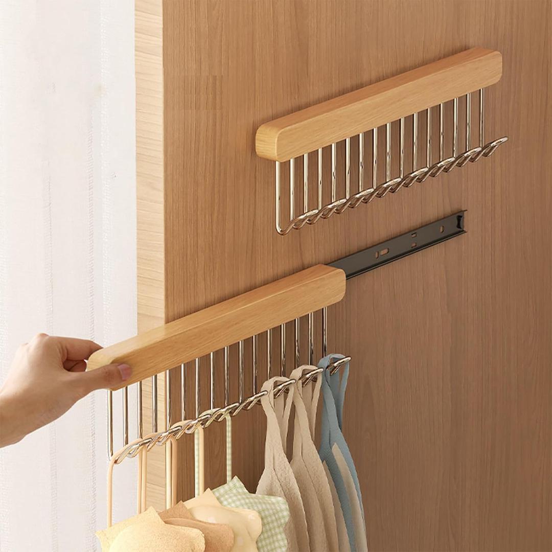 2 pack 12 inch valet rods for closets, extendable and pull-out wardrobe pole for belt hangers,tie hangers,bra organizer, extender hanging rod with metal hooks, closet valet rod slide out