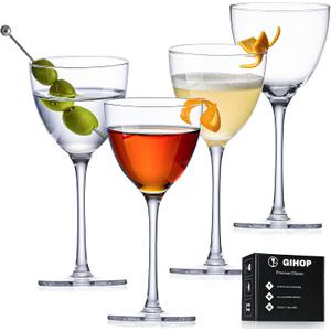 Nick and Nora Cocktail Glasses, Small Coupe Martini Glasses Set of 4