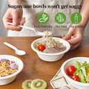 ECOLipak 150 Pack 12 oz Paper Bowls Disposable, Heavy-Duty Biodegradable Compostable Bowls Made of Natural Sugarcane Bagasse, Suitable for Salad, Dessert, Milk, Cereals