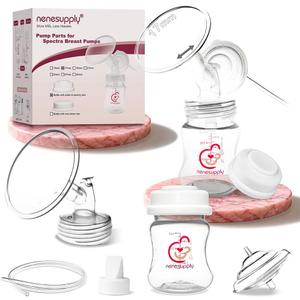 Nenesupply Pump Parts Compatible with Spectra S2 S1 9 Plus Breast Pump to Replace Spectra Pump Parts S2 Accessories Flange 17mm Duckbill Valve Tubing Bottles Backflow Protector