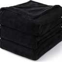 BEDELITE Fleece Blanket Black Throw Blankets for Couch & Bed, Luxury Plush Cozy Fuzzy Blanket 50x60 inches, Super Soft Warm Lightweight Throw Blanket for Travel Camping