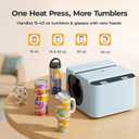 HTVRONT A200 Auto Tumbler Heat Press Pro Kit - 2 in 1 Tumbler Heat Press Machine for 15-30 OZ Skinny Tumblers & Glasses, with Heat Plate Attachment for 40 OZ Detachable Handle Tumblers, White