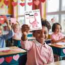 5 x HIDEGRASS Dinosaur Valentine's Day Cards for Kids Classroom, 30 Pack Valentine Cards with 36 Stickers & 30 Envelops, Valentines Gifts for Boys Girls (Red)