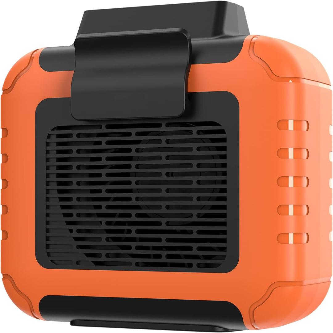 SLENPET 6000mAh Portable Waist Clip Fan with 23H Working Time, 6200RPM Strong Airflow, 3 Speeds, Rechargeable Battery Operated Personal Hands-free USB Belt Fan for Clothes Shirt Farm Work Hiking (orange)