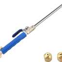 High Pressure Power Washer Attachment Wand, Hydro Jet Water Hose Nozzle,Watering Sprayer Cleaning Tool, Wand Lance for Gutter Patio Car Pet Window Glass Blue