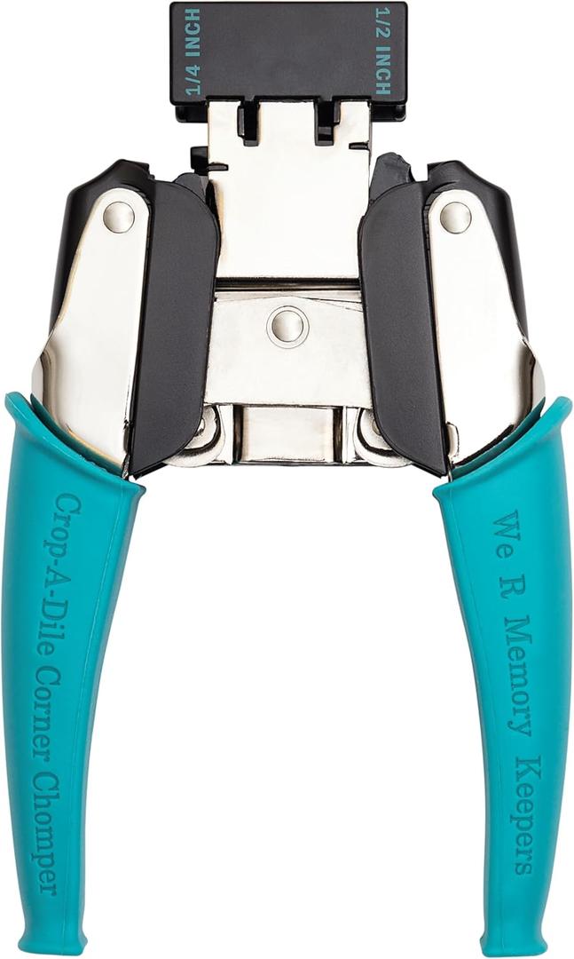 We R Memory Keepers, Crop-A-Dile Corner Chomper Punch, Teal, Comfort Handle, for .25"-.5" Corner Rounder, Crafting and Scrapbooking Tool, Compatible for Most Cardstock Paper, Leather, Fabric and More