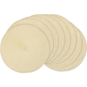 AHHFSMEI Round Braided Placemats 15 Inch Round Table Mats for Dining Tables Natural Woven Heat Resistant Place mats Set of 8 (Beige,8) AHHFSMEI Round Braided Placemats 15 Inch Round Table Mats for Dining Tables Natural Woven Heat Resistant Place mats Set of 8 (Beige,8)