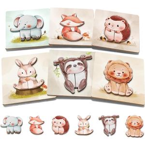 Wooden Puzzles for Toddler 6 Pack Puzzles Toys for Toddlers 3 4 5 6 Years Old Boys Girls Birthday Christmas Party Favors Gifts Best Gifts for Toddlers