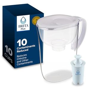 Brita Large 10 Cup Water Filter Pitcher, 1 BritaPlus Filter, Everyday, Clear 