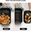 Silicone Air Fryer Liners 2 Pack, Reusable Liners Compatible for Ninja Foodi DZ201, DZ401, DZ550, COSORI, Chefman, Instant Air Fryer, and 6-in-1 8-10QT Air Fryer Baskets (Black)