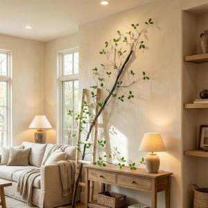 1 Piece Bendable customshapes Artificial Plant Trunks Branches 70-inch ficus Leaf Vines Evergreen Hanging Garlands for Home Wedding Garden Balcony Railing Outdoor Tent Decor