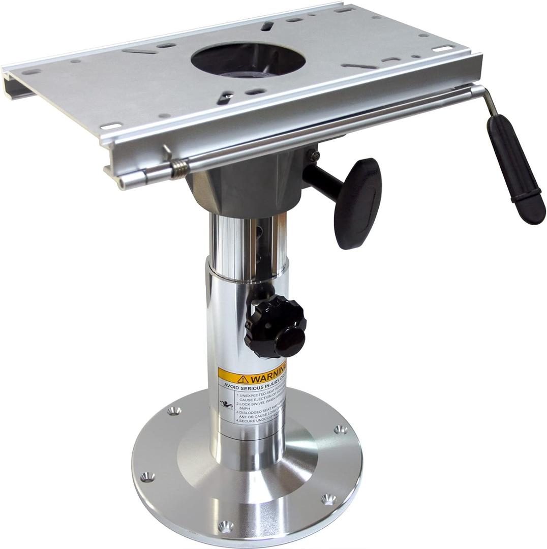 Aluminum Adjustable Height Locking Boat Seat Pedestal with SlideBoat Chair Base with height adjustable from 13 inches to 19 inches