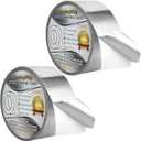 2PCS Premium Aluminum Foil Tape, Silver Metal Duct Tapes (2" x65Feet,3.9mil) with Adhesive Backing, High Temperature Heavy Duty Insulation Tape for Air Ductwork, Dryer Vents, HVAC, Sealing & Patching