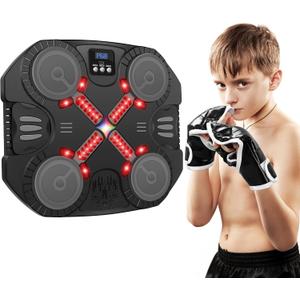 Music Boxing Machine Sport Toys for Kids and Adults,Wall Mounted Bluetooth Smart Punching Target,Training Pad Toy with Boxing Glove,Ideas Toys for Boys Girls Kids 3 4 5 6 7 8 9 10 11 12+ Years Old