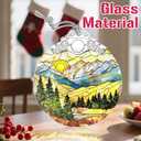 Christmas Ornaments: Stained Glass Ornament, Christmas Tree Ornament, Hanging Ornaments for Home Decor & Xmas Tree Decorations, Exquisite Holiday Decor, Gifts & Holiday Present - Mountain Range