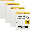 Post-it Super Sticky Easel Pad, 25 in x 30 in, White, 30 Sheets/Pad, 4 Pads/Pack, Great for Virtual Teachers and Students (559 VAD 4PK)