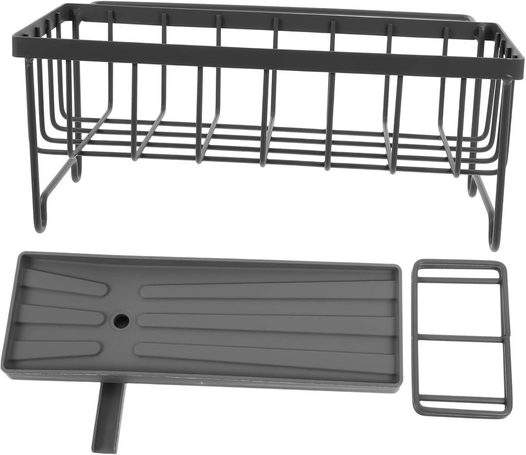 LIFKOME Stainless Steel Faucet Sink Sponge Storage Rack Kitchen Holder for Sponge Drain Board for Dish Rack