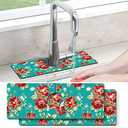 Kitchen Sink Splash Guard Faucet Mat -2 PC Super Absorbent Fast Drying Mat Sink Gadgets-Splash Guard Behind Faucet Drip Catcher for Kitchen, Bathroom,Sink Mat, Dish Drying Mat, Bathroom(15" X 5.5" )