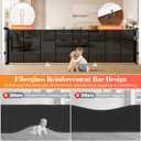 276" Retractable Baby Gate, 52" Tall Retractable Dog Gate for Stairs, Doorways, Decks, Garage, Dual Locks Extra Wide Baby Gate Pet Gate for Indoor, Outdoor, with Reinforced Mesh Rods (Black)