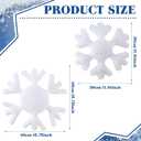 Soaoo 2 Pcs Winter Snowflake Pillow Decorative Winter Snowflake Throw Pillows Soft Plush Pillow White Snowflakes Shaped Pillows for Couch Sofa Bedroom Decoration 15.7 Inch, 11.8 Inch