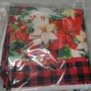 XCHI Red Plaid Poinsettia Winter Snowman Christmas Tree Tablecloth Rectangle Christmas Table Cloth Washable Table Covers for Indoor Dining Home Party Xmas Decorations 60x120 Inch