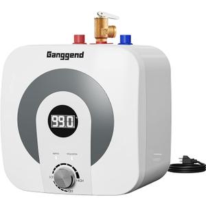 4 Gallon Under Sink Water Heater, 110V 1500W Electric Mini Tank Hot Water Heater with Digital Temp Display and Pressure Relief Valve, Compact for RV, Camper, Food Truck, Kitchen Sink, Laundry