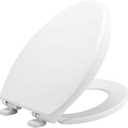 BEMIS 7900TDGSL Commercial Heavy Duty Closed Front Toilet Seat with Cover, Industrial No Slam Seat with Secure Installation, Made in USA, Elongated, White