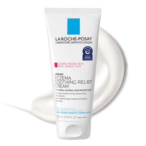 La Roche-Posay Lipikar Soothing Relief Eczema Cream, Face and Body Lotion For Eczema and Sensitive, Dry Skin, Moisturizer with Colloidal Oatmeal to Relieve Irritation (6.8 Fl Oz (Pack of 1))