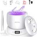 2025 Upgraded Ultrasonic Retainer Cleaner Machine,Separate Retainer Cleaner for Night Guards, Braces, Aligner, Jewelry, 4 Modes Denture Cleaner & Removable Base and Top Cover(White)