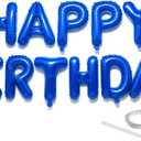 Dark Blue Happy Birthday Balloon Banner Set -16 Inch Foil Letters Balloons, Reusable Birthday Decorations and Party Supplies, Suitable for Men and Women's Birthday DecorationsParty Backdrop